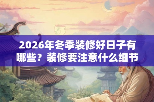 2026年冬季装修好日子有哪些？装修要注意什么细节？