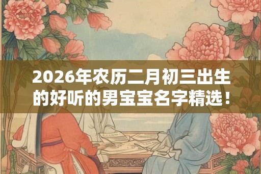 2026年农历二月初三出生的好听的男宝宝名字精选！