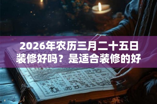 2026年农历三月二十五日装修好吗?是适合装修的好日子吗? 2026年农历三月二十五日装修好吗?是适合装修的好日子吗?