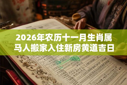2026年农历十一月生肖属马人搬家入住新房黄道吉日