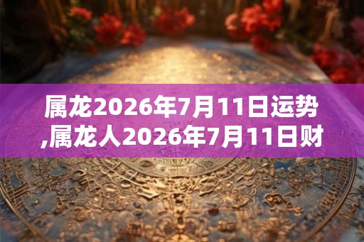 属龙2026年7月11日运势,属龙人2026年7月11日财运,生肖龙2026年7月11日运势