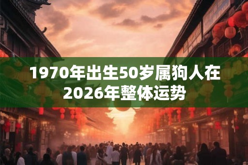 1970年出生50岁属狗人在2026年整体运势