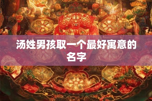 汤姓男孩取一个最好寓意的名字