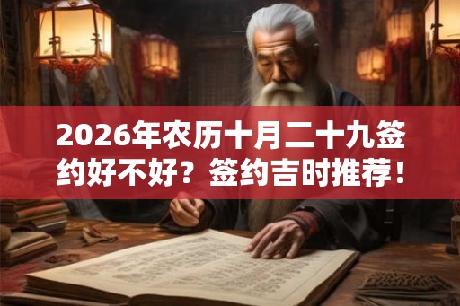 2026年农历十月二十九签约好不好？签约吉时推荐！
