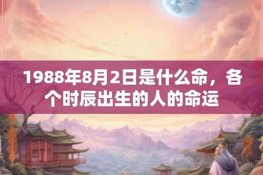 1988年8月2日是什么命，各个时辰出生的人的命运