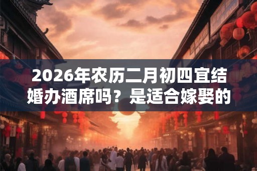 2026年农历二月初四宜结婚办酒席吗？是适合嫁娶的日子吗？