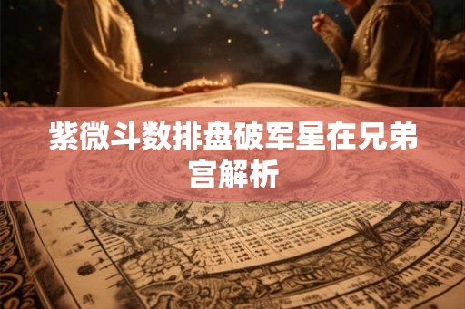 紫微斗数排盘破军星在兄弟宫解析