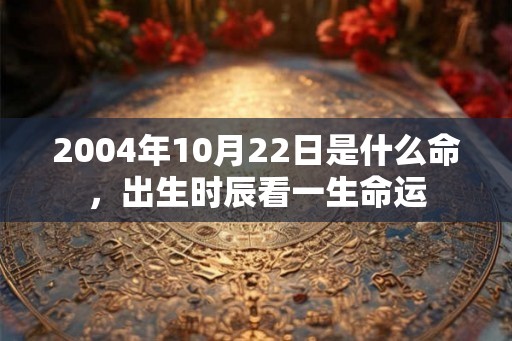 2004年10月22日是什么命，出生时辰看一生命运