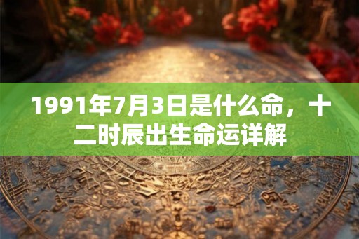 1991年7月3日是什么命，十二时辰出生命运详解