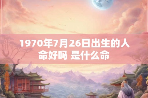 1970年7月26日出生的人命好吗 是什么命