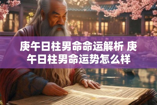 庚午日柱男命命运解析 庚午日柱男命运势怎么样
