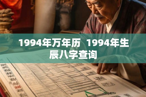 1994年万年历  1994年生辰八字查询