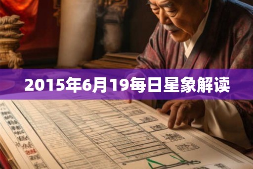 2015年6月19每日星象解读 2015年6月19每日星象解读