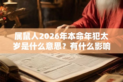 属鼠人2026年本命年犯太岁是什么意思？有什么影响？