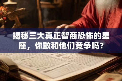 揭秘三大真正智商恐怖的星座，你敢和他们竞争吗？