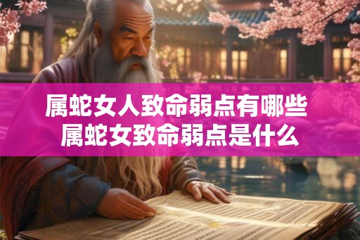 属蛇女人致命弱点有哪些 属蛇女致命弱点是什么