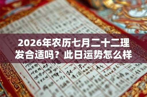 2026年农历七月二十二理发合适吗？此日运势怎么样？