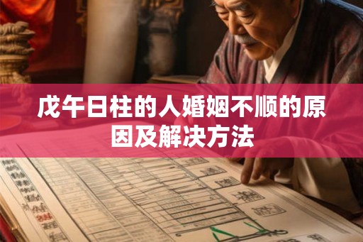 戊午日柱的人婚姻不顺的原因及解决方法