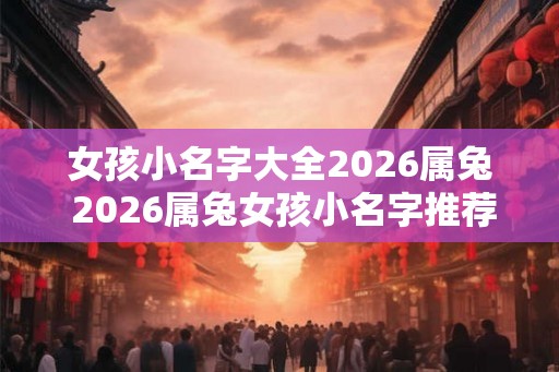 女孩小名字大全2026属兔 2026属兔女孩小名字推荐