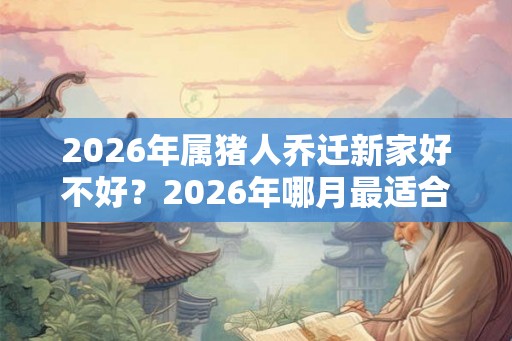 2026年属猪人乔迁新家好不好？2026年哪月最适合搬家入宅？