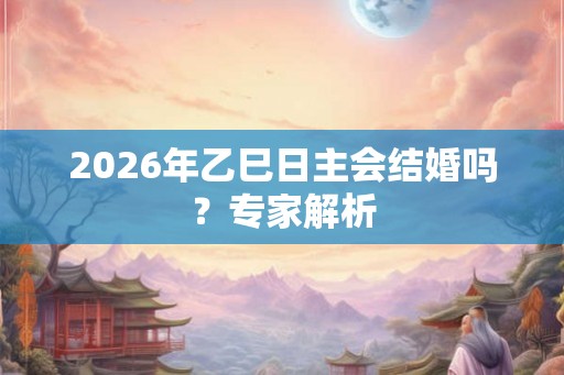 2026年乙巳日主会结婚吗？专家解析