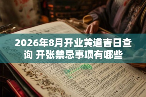 2026年8月开业黄道吉日查询 开张禁忌事项有哪些
