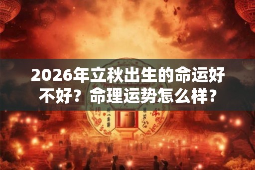 2026年立秋出生的命运好不好？命理运势怎么样？
