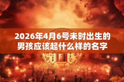 2026年4月6号未时出生的男孩应该起什么样的名字