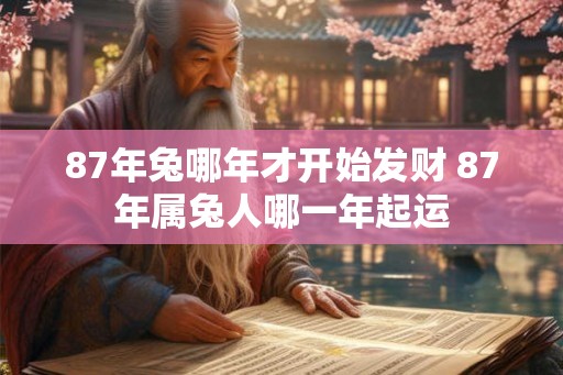 87年兔哪年才开始发财 87年属兔人哪一年起运