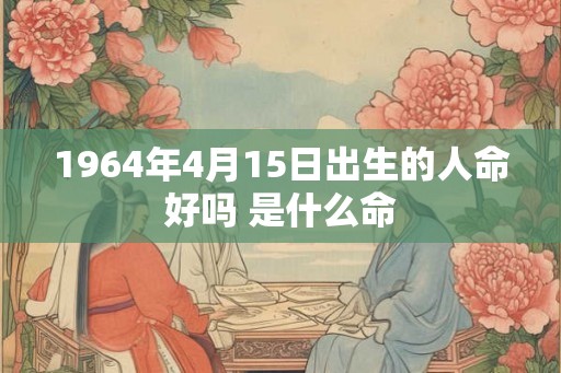 1964年4月15日出生的人命好吗 是什么命 1964年4月15日出生的人命好吗 是什么命