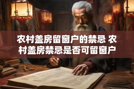 农村盖房留窗户的禁忌 农村盖房禁忌是否可留窗户