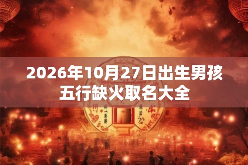 2026年10月27日出生男孩五行缺火取名大全