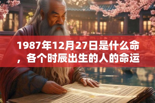 1987年12月27日是什么命,各个时辰出生的人的命运 1987年12月27日是什么命,各个时辰出生的人的命运