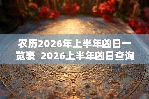 农历2026年上半年凶日一览表  2026上半年凶日查询