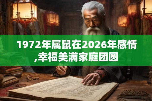 1972年属鼠在2026年感情,幸福美满家庭团圆