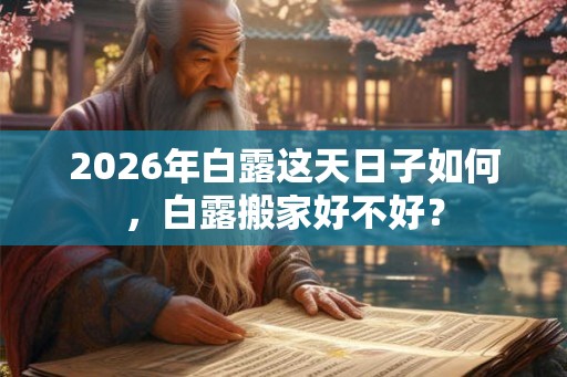 2026年白露这天日子如何，白露搬家好不好？