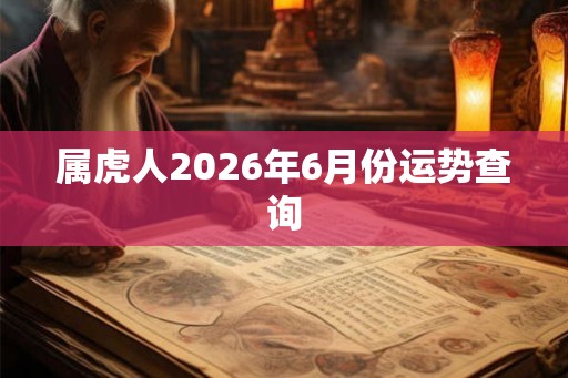 属虎人2026年6月份运势查询