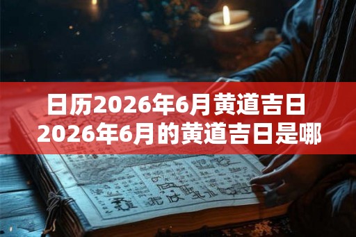 日历2026年6月黄道吉日 2026年6月的黄道吉日是哪些