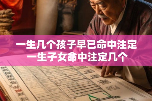 一生几个孩子早已命中注定 一生子女命中注定几个 一生几个孩子早已命中注定 一生子女命中注定几个