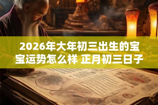 2026年大年初三出生的宝宝运势怎么样 正月初三日子宜忌