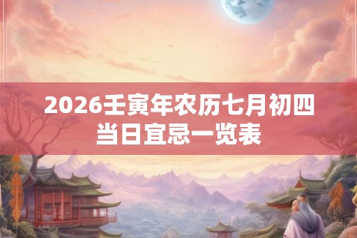 2026壬寅年农历七月初四当日宜忌一览表
