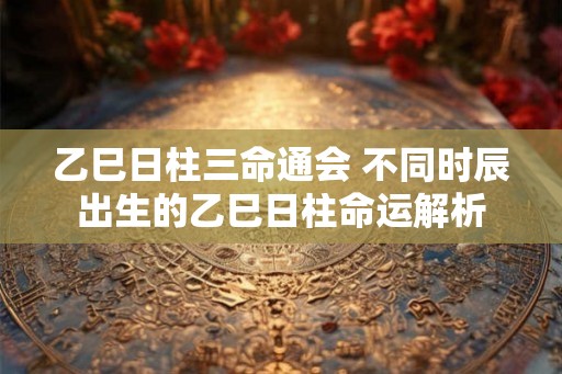 乙巳日柱三命通会 不同时辰出生的乙巳日柱命运解析