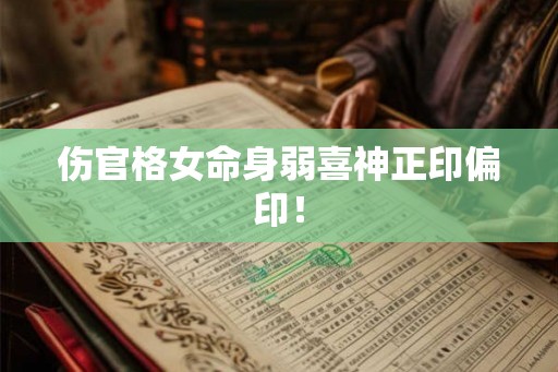 伤官格女命身弱喜神正印偏印！