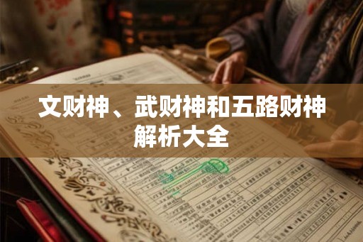 文财神、武财神和五路财神解析大全 文财神、武财神和五路财神解析大全