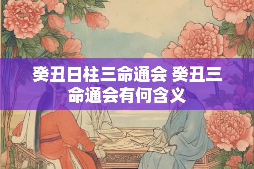 癸丑日柱三命通会 癸丑三命通会有何含义