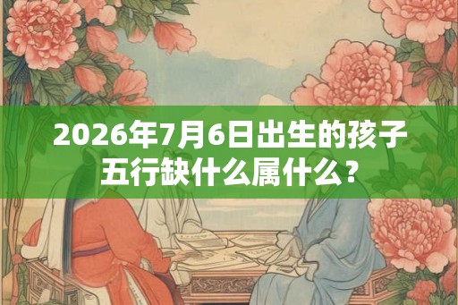 2026年7月6日出生的孩子五行缺什么属什么？