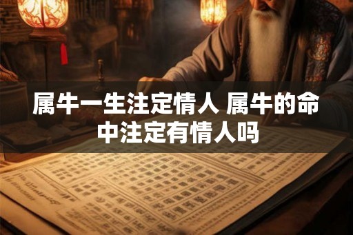 属牛一生注定情人 属牛的命中注定有情人吗