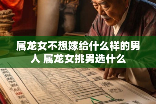 属龙女不想嫁给什么样的男人 属龙女挑男选什么 属龙女不想嫁给什么样的男人 属龙女挑男选什么