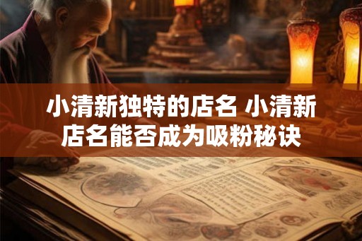 小清新独特的店名 小清新店名能否成为吸粉秘诀