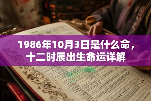 1986年10月3日是什么命,十二时辰出生命运详解 1986年10月3日是什么命,十二时辰出生命运详解